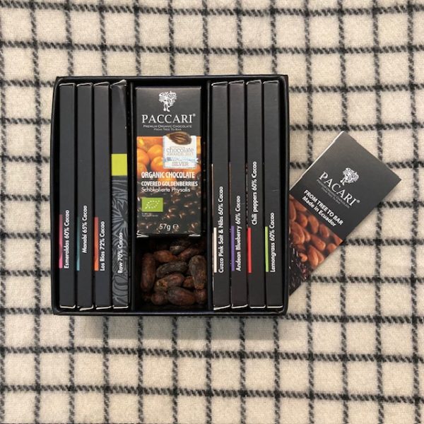 Paccari Chocolades in Leren Gift Box BIO (10 verpakkingen)